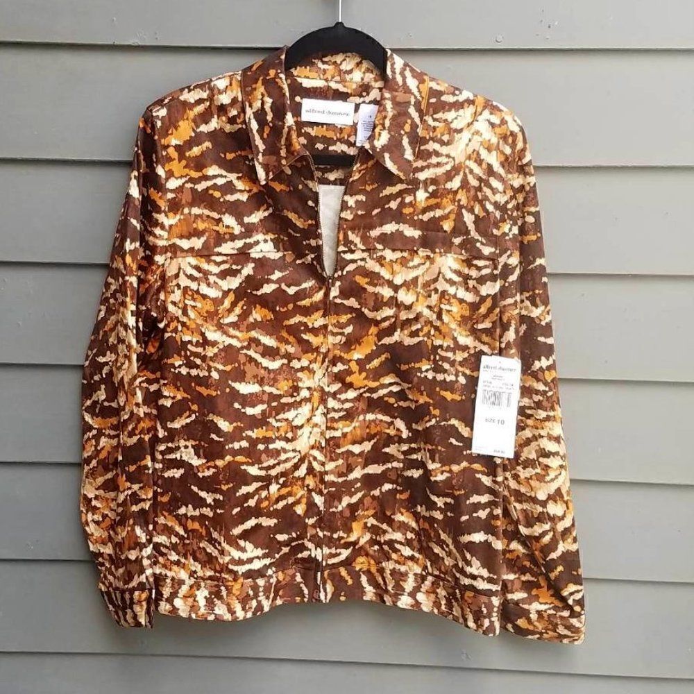 NWT Alfred Dunner Animal Print ish Jacket Size 10
